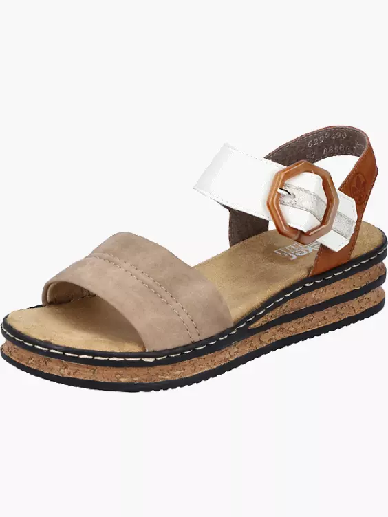 Rieker Damen Keilsandaletten in beige