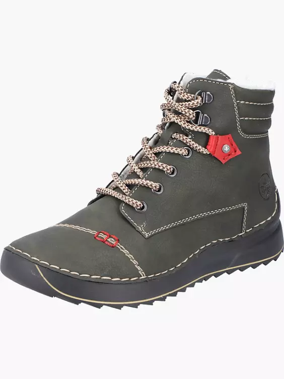 Rieker Damen Schnürstiefel in grün
