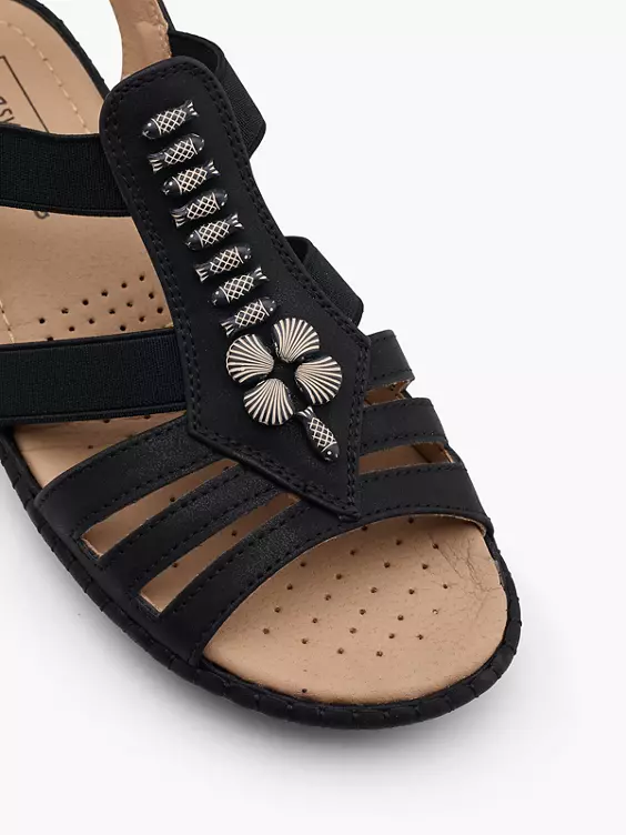 Easy Street Komfort Keilsandalette in schwarz