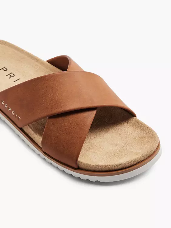 ESPRIT Pantolette in cognac