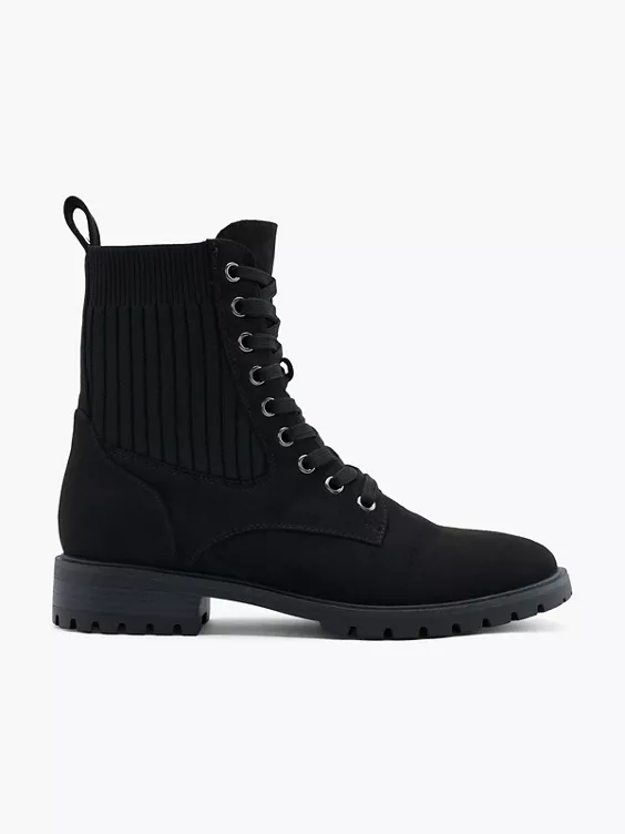 Graceland Schnürstiefelette in schwarz