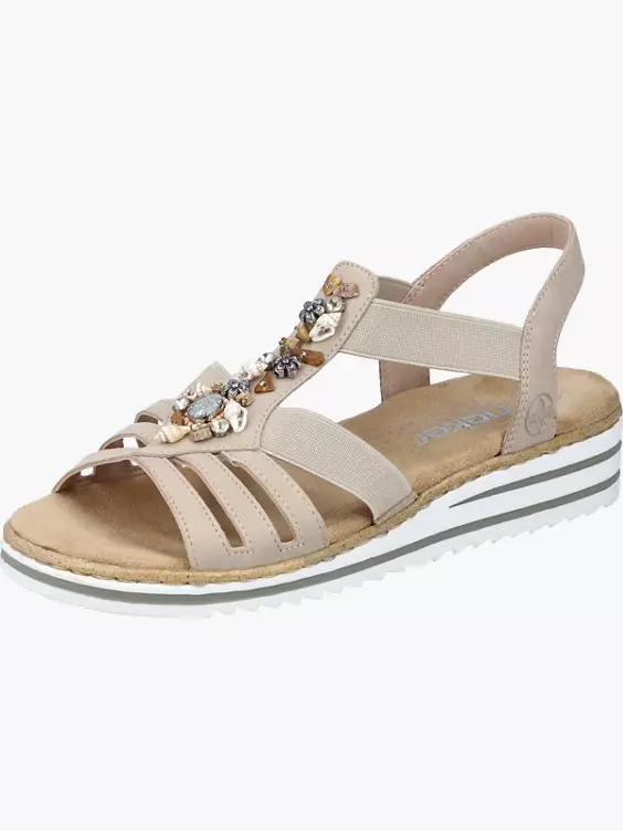 Rieker Damen Keilsandaletten in beige