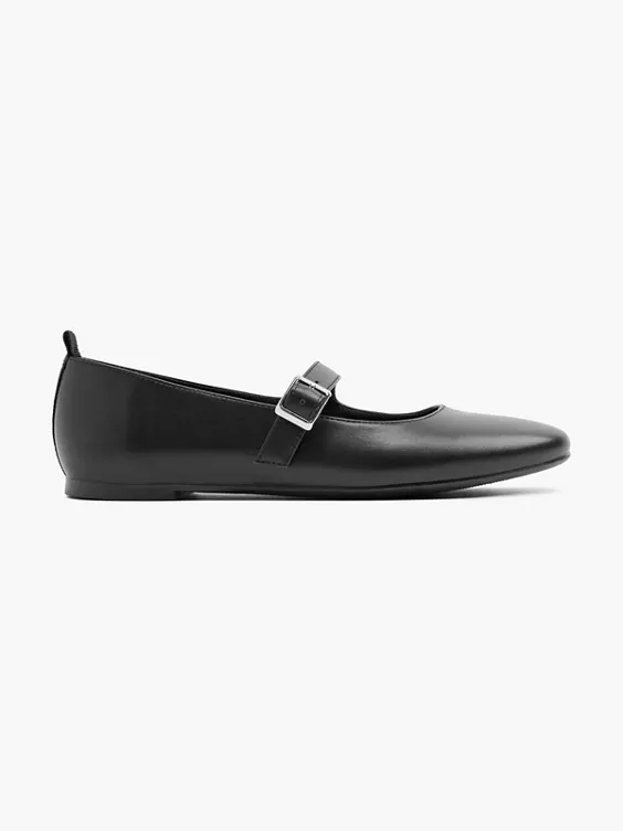 Graceland Mary Jane Ballerina in schwarz