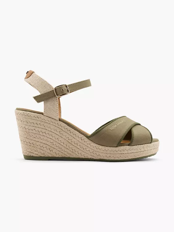 TOM TAILOR Keilsandalette in grün