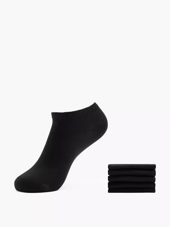 DEICHMANN 5er Pack Sneakersocken in schwarz