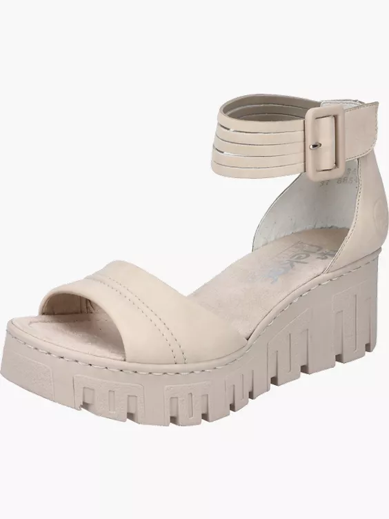 Rieker Damen Keilsandaletten in beige