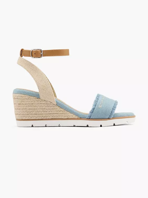 TOM TAILOR Keilsandalette in blau