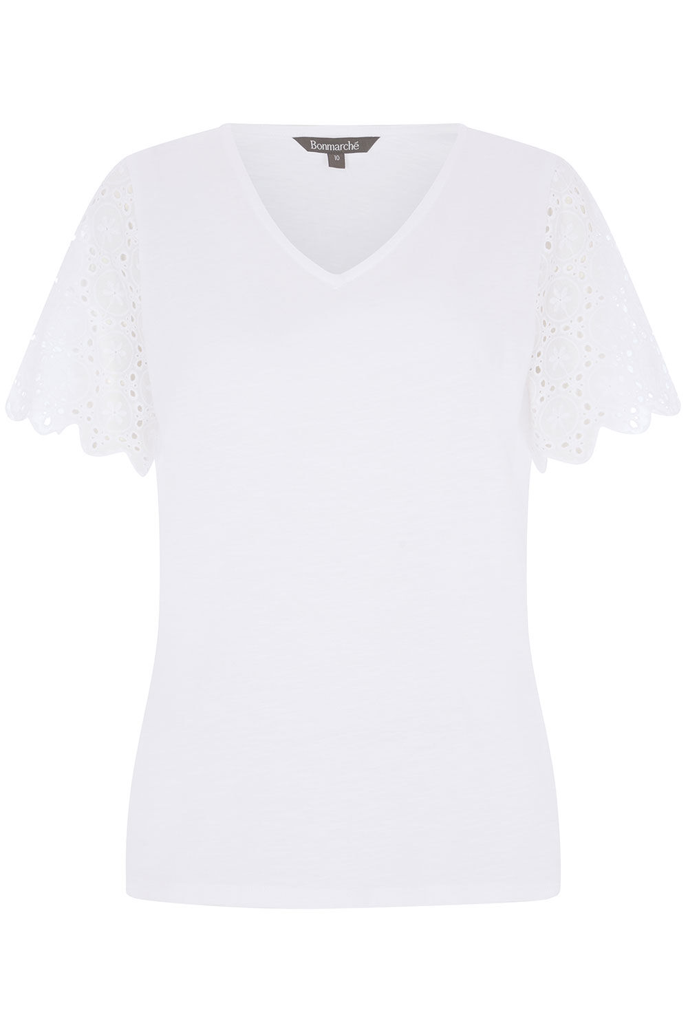 Broderie Sleeve T-Shirt