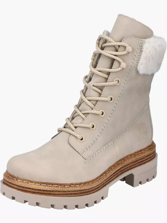 Rieker Damen Schnürstiefel in beige