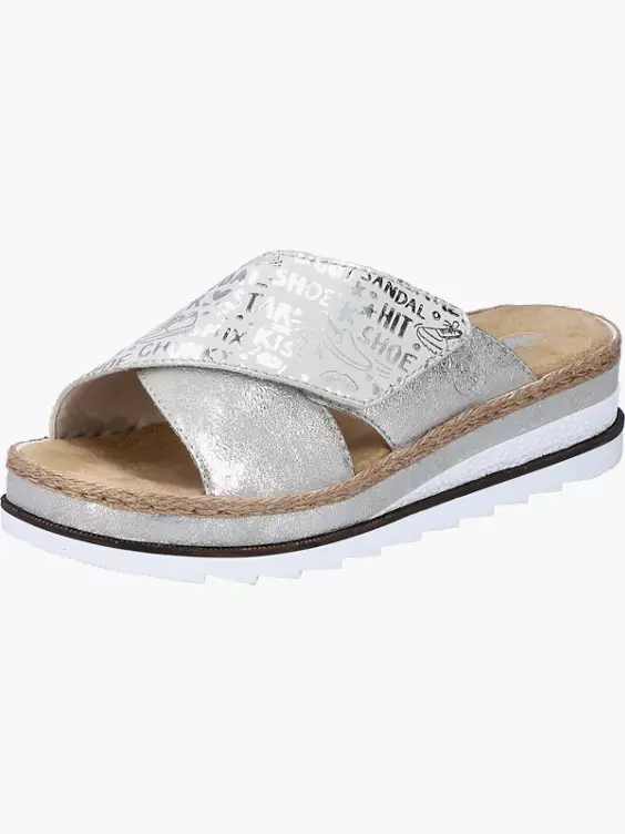 Rieker Damen Pantoletten in silber