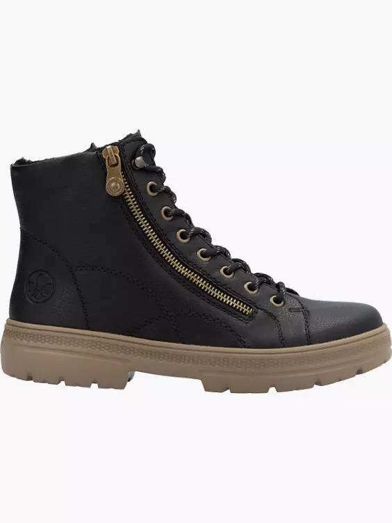 Rieker Damen Schnürstiefel in schwarz