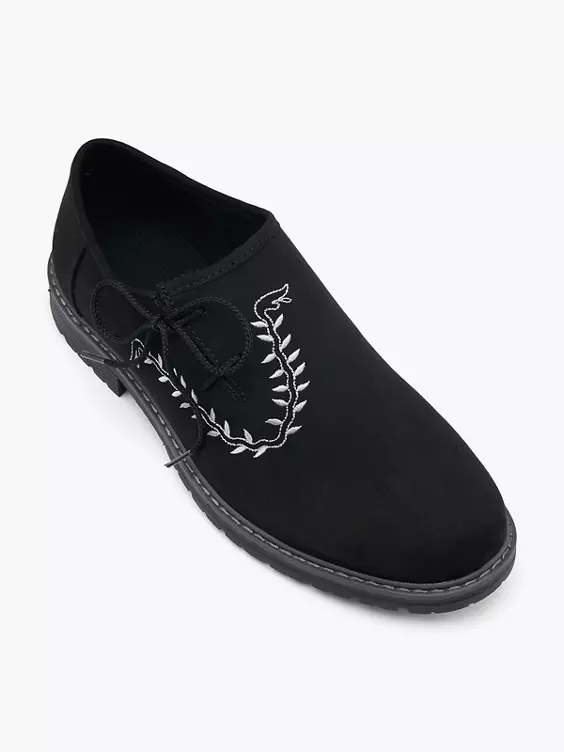 Landrover Leder Haferlschuh in schwarz