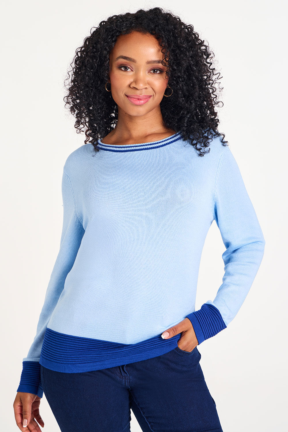 Contrast Rib Detail Jumper