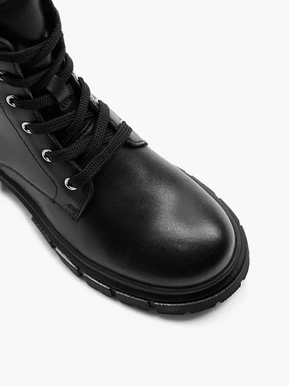 ESPRIT Leder Schnürboots in schwarz