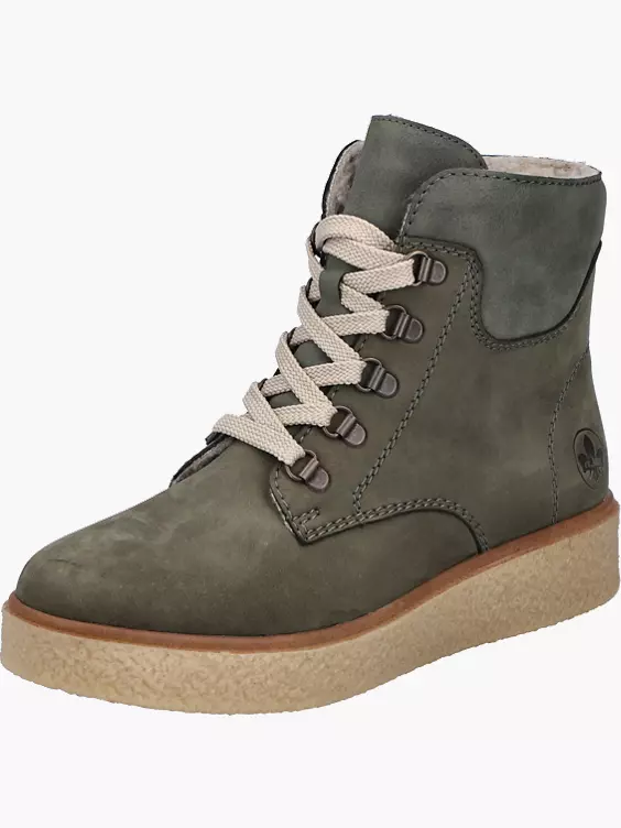 Rieker Damen Schnürstiefel in grün