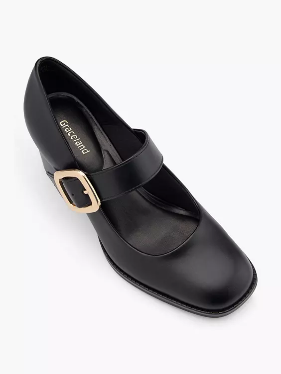 Graceland Mary Jane Pumps in schwarz