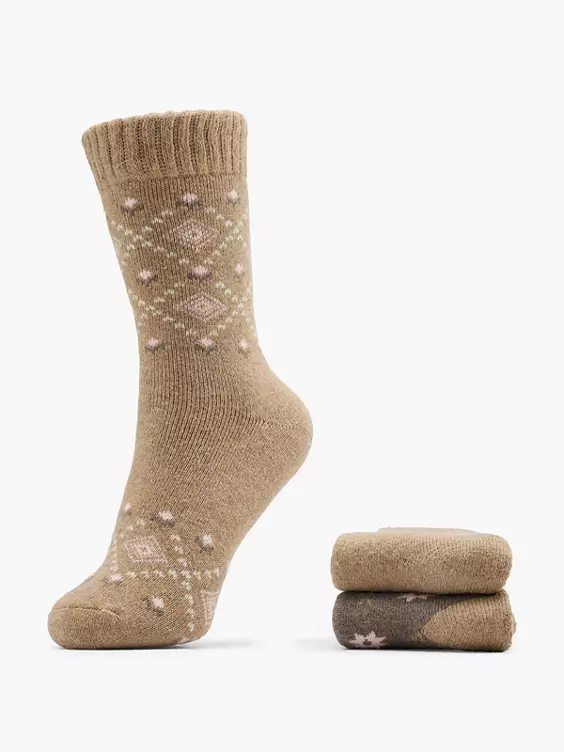 Cosy Nature 2er Pack Socken in braun