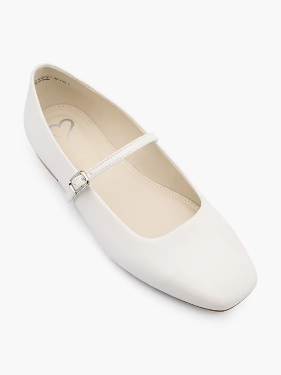 Graceland Mary Jane Ballerina in weiß