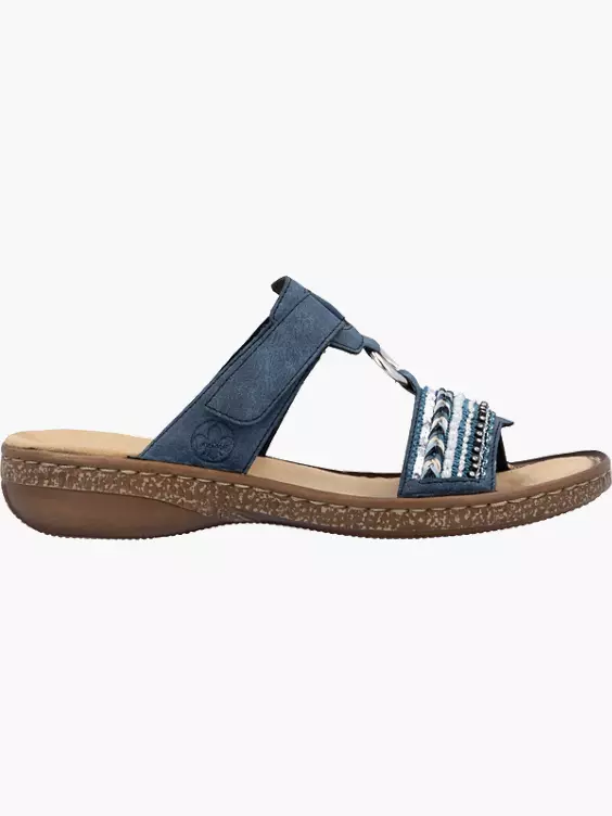 Rieker Damen Pantoletten in blau