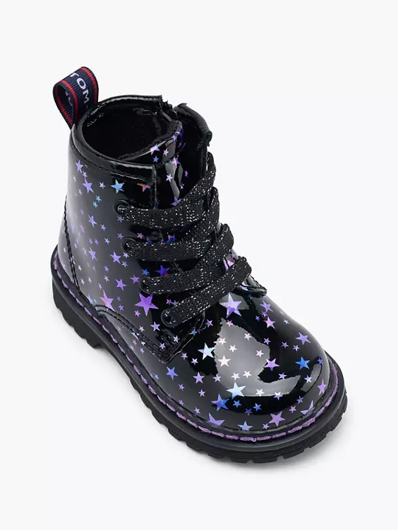 TOM TAILOR Schnürboots in schwarz
