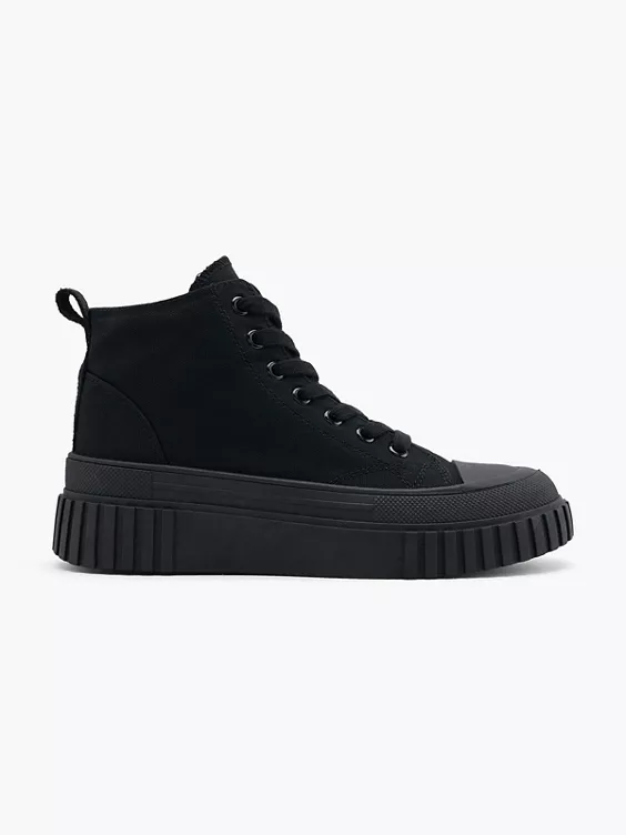 Vty Hoher Platform Sneaker in schwarz