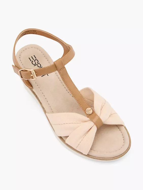 ESPRIT Keilsandalette in beige