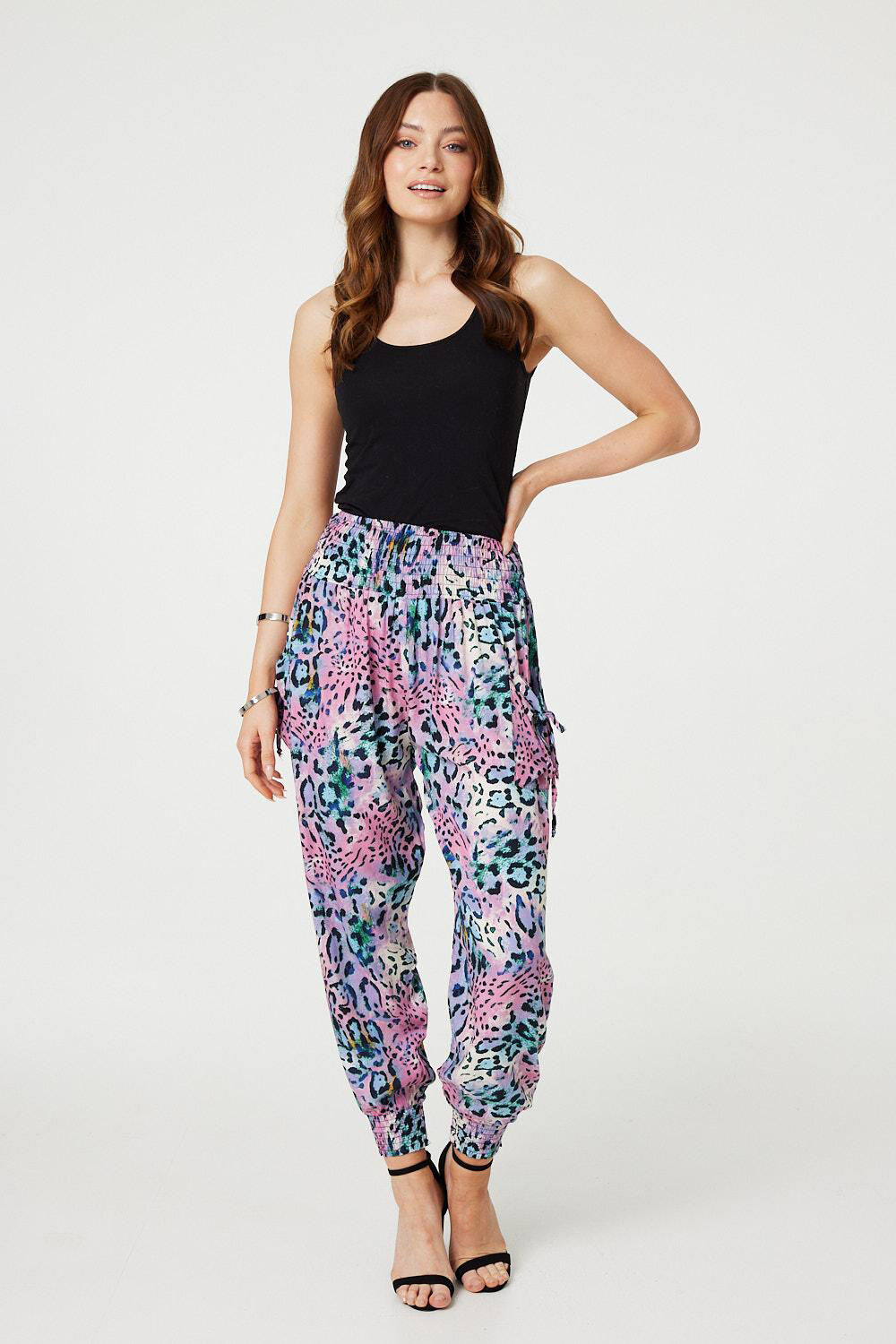 Izabel London - Animal Print High Waist Harem Pants