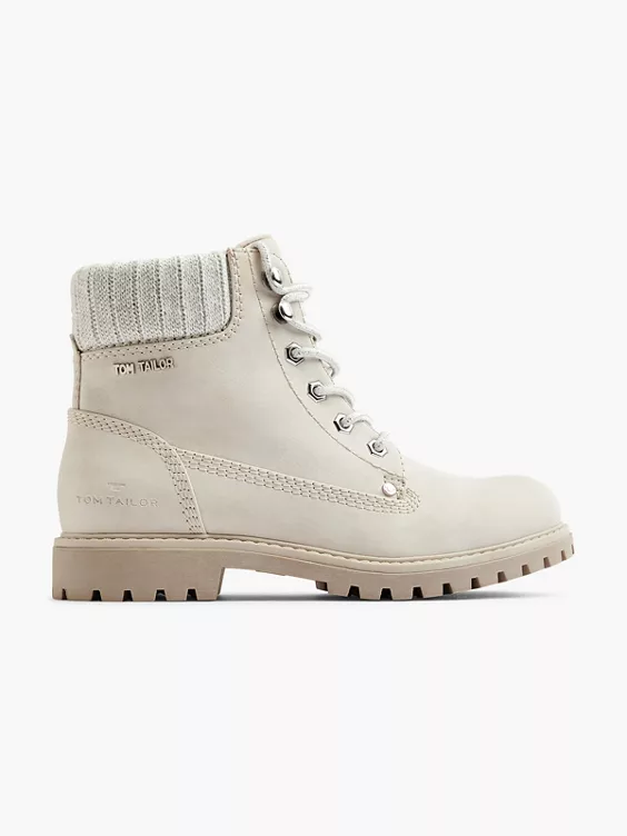 TOM TAILOR Schnürboots in beige