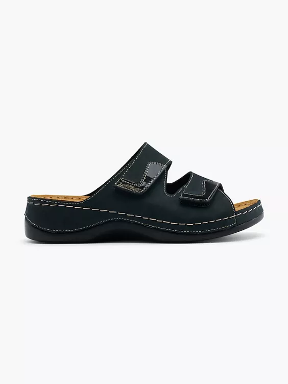Romika Leder Pantolette in schwarz