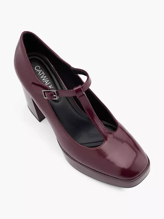 Catwalk T-Spangenpumps in bordeaux