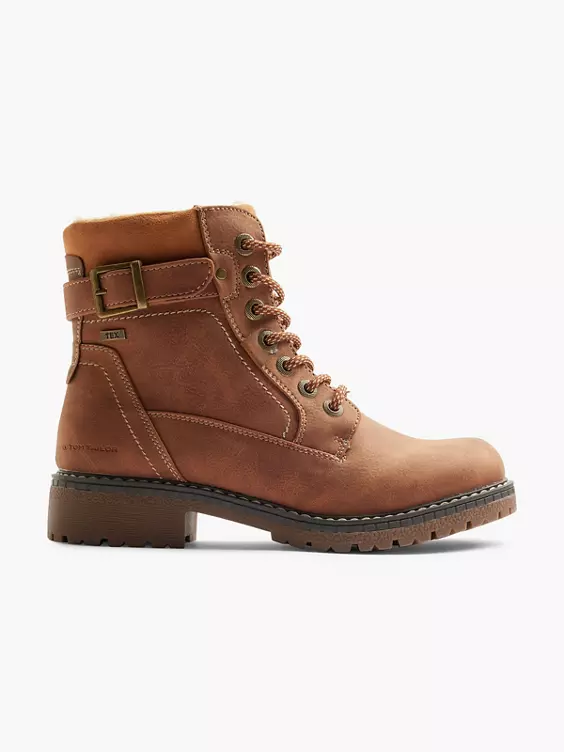 TOM TAILOR Schnürboots in cognac