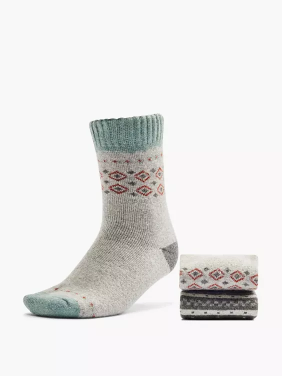 Cosy Nature 2er Pack Socken in grau