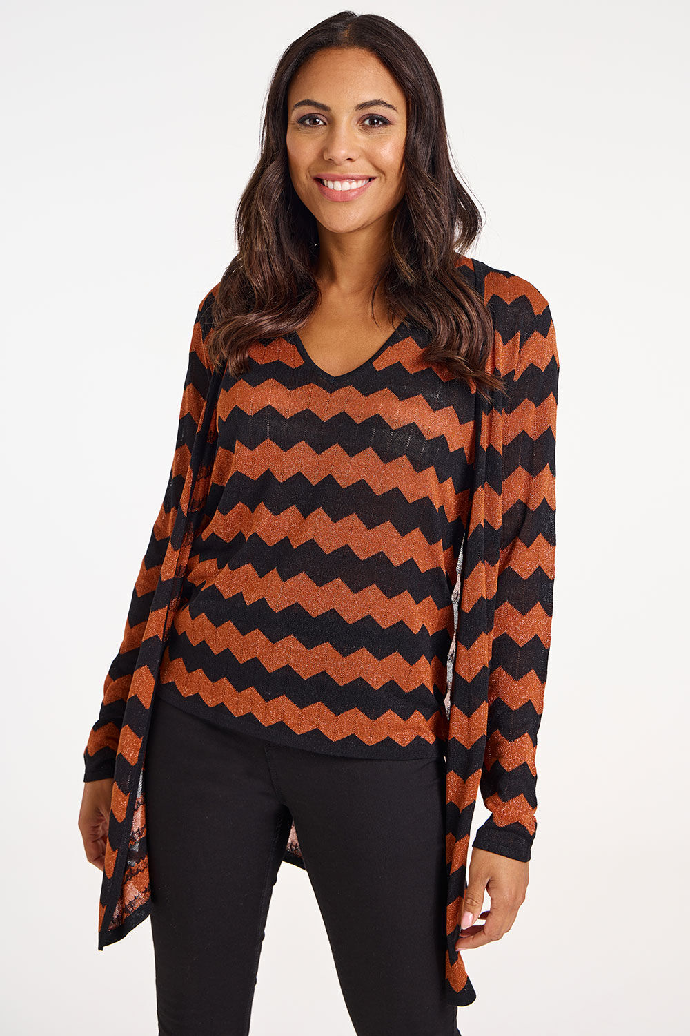 Zig Zag Glitter Cardigan