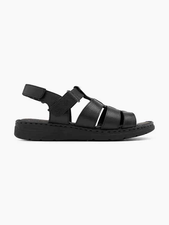 Easy Street Leder Komfort Sandale in schwarz