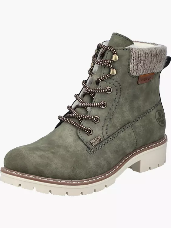 Rieker Damen Schnürstiefel in grün