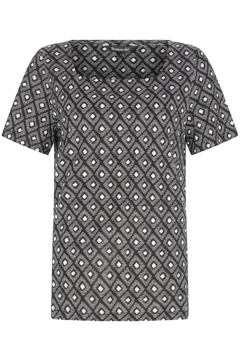 Square Neck Tribal Print T-Shirt