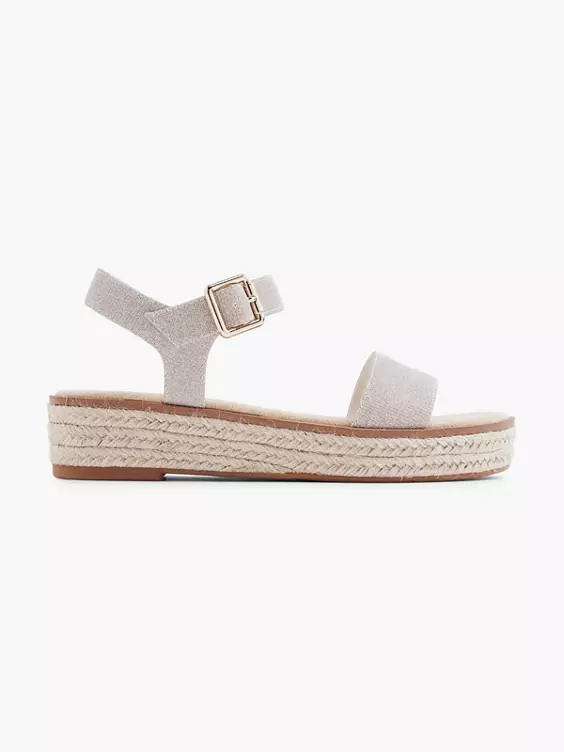 Graceland Keilsandalette in Champagner