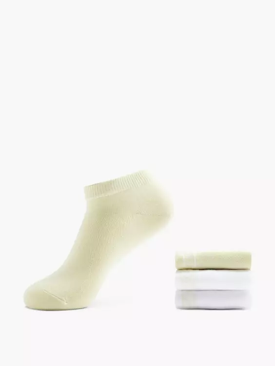 Cosy Nature 3er Pack Sneakersocken in gelb