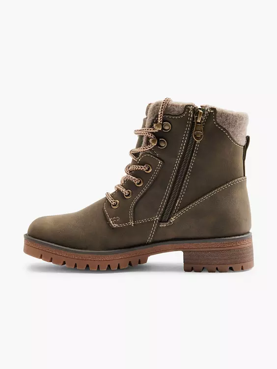 TOM TAILOR Schnürboots in khaki