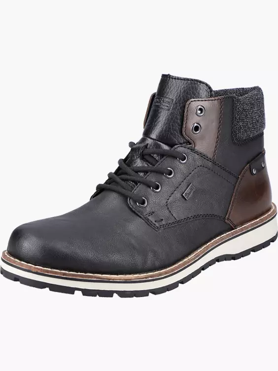 Rieker Herren Schnürstiefel in schwarz