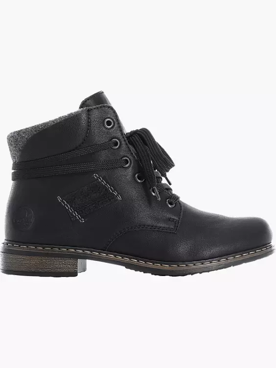 Rieker Damen Schnürstiefel in schwarz