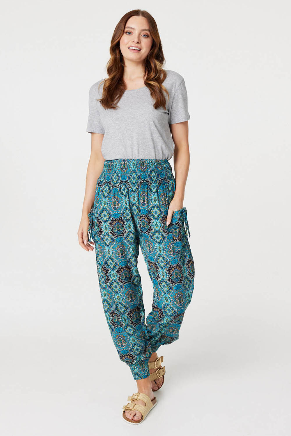 Izabel London - Printed Pull On Tapered Pants