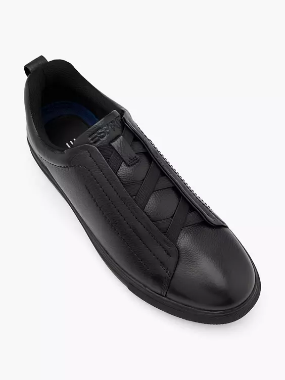 ESPRIT Leder Slipper in schwarz