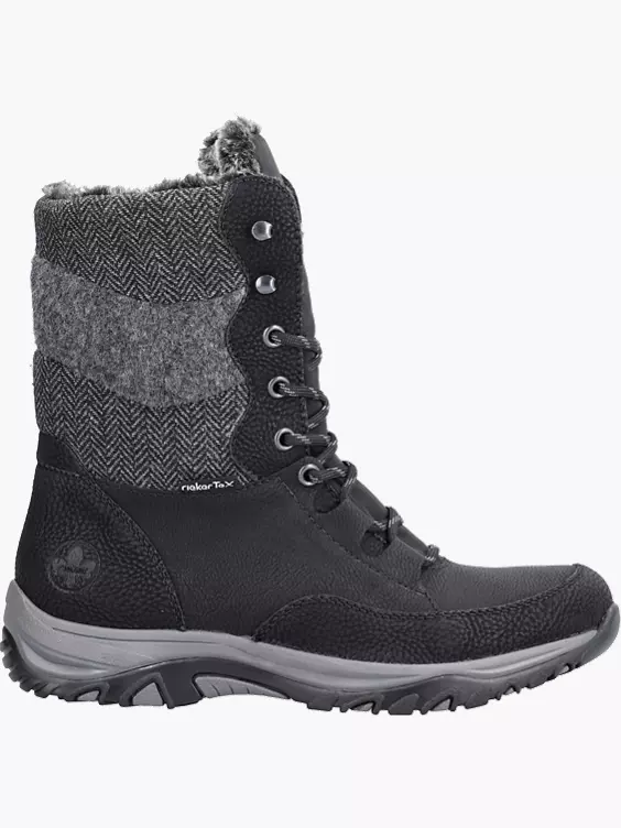 Rieker Damen Schnürstiefel in schwarz