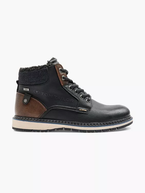 TOM TAILOR Schnürboots in schwarz