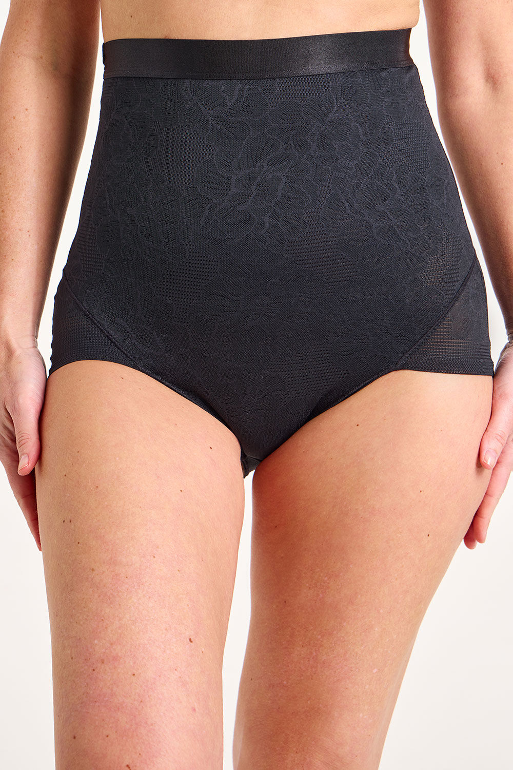 Jacquard Floral High Waisted Control Briefs