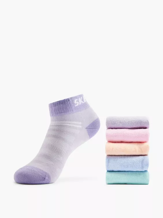 Skechers 5er Pack Sneakersocken in pink