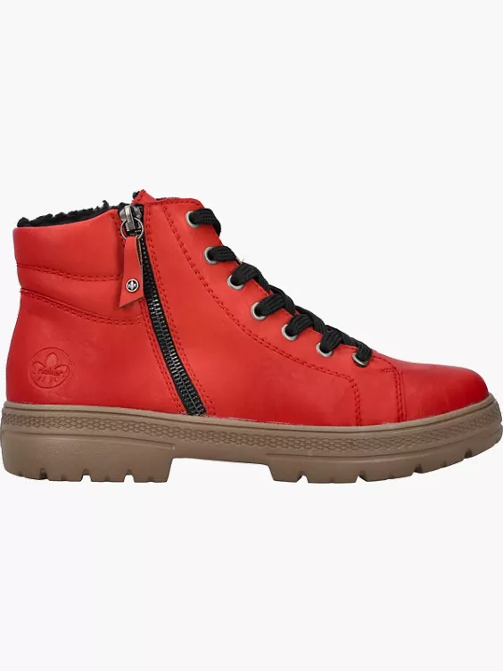 Rieker Damen Schnürstiefel in rot