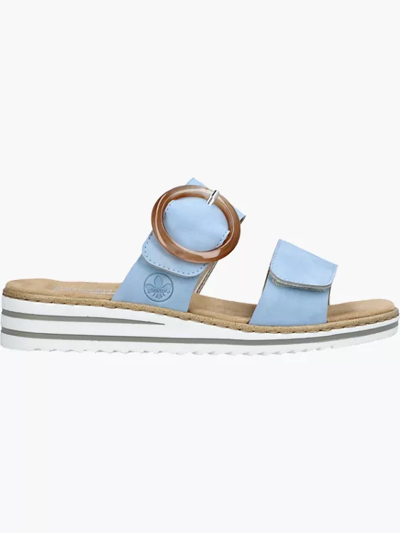 Rieker Damen Pantoletten in blau