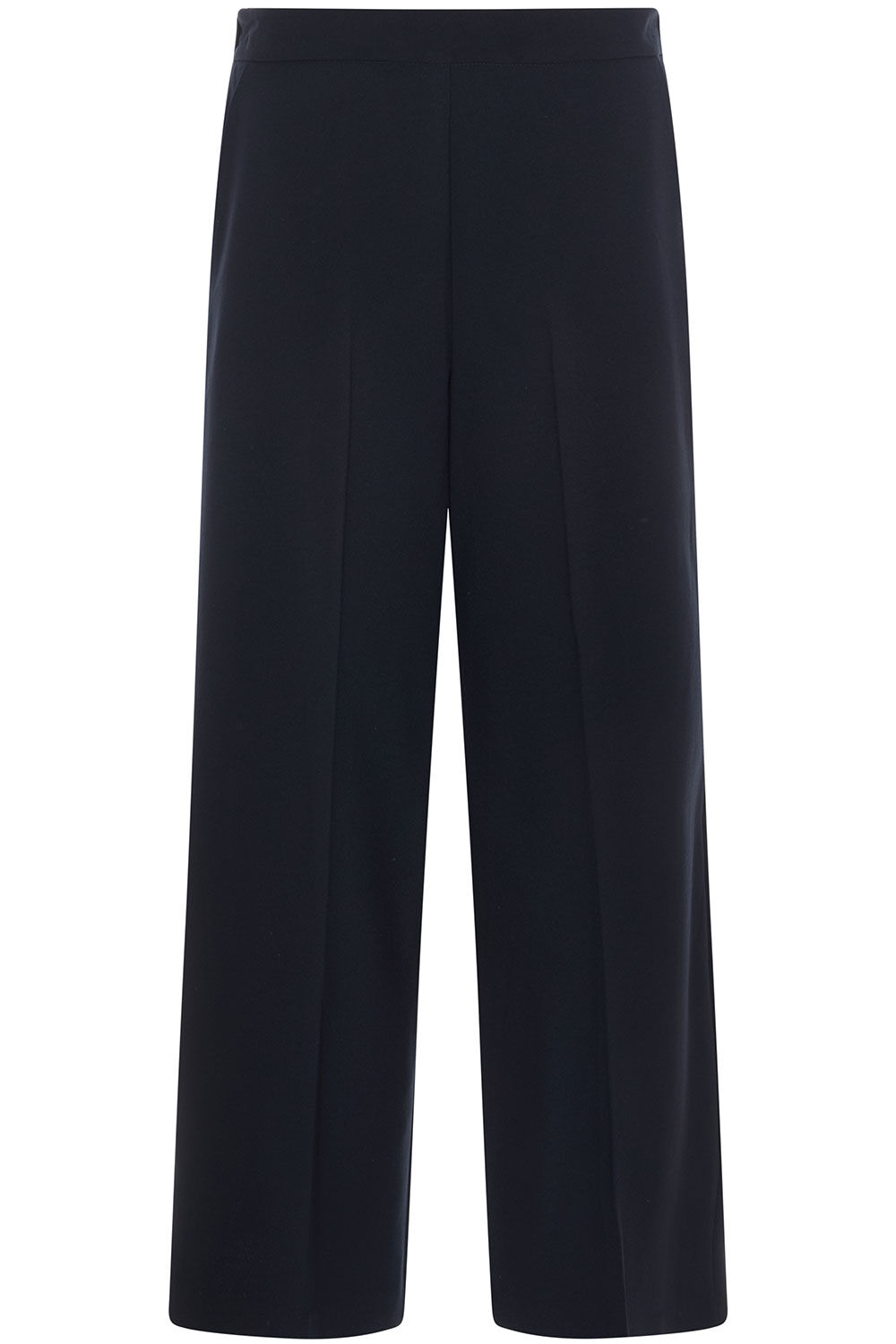 Plain Wide Leg Pull-On Trousers